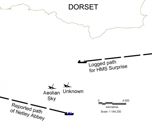  Estimated Ship Paths and Final Positions